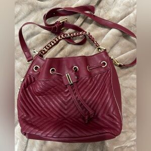 Guess Burgundy Quilted drawstring Bag